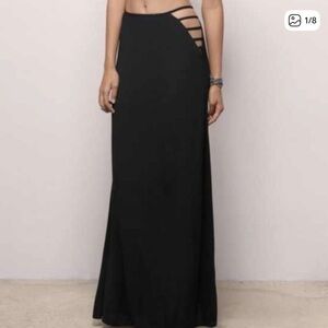Black Long Cut Out Sides Sexy Skirt Size S Tobi